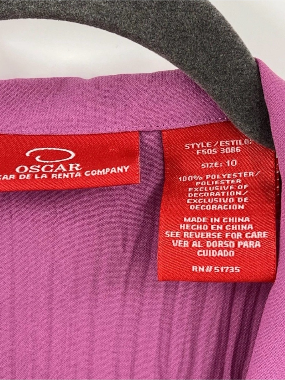 Oscar de la Renta Magenta Ruffled Button-Front Blouse - Picture 3 of 4